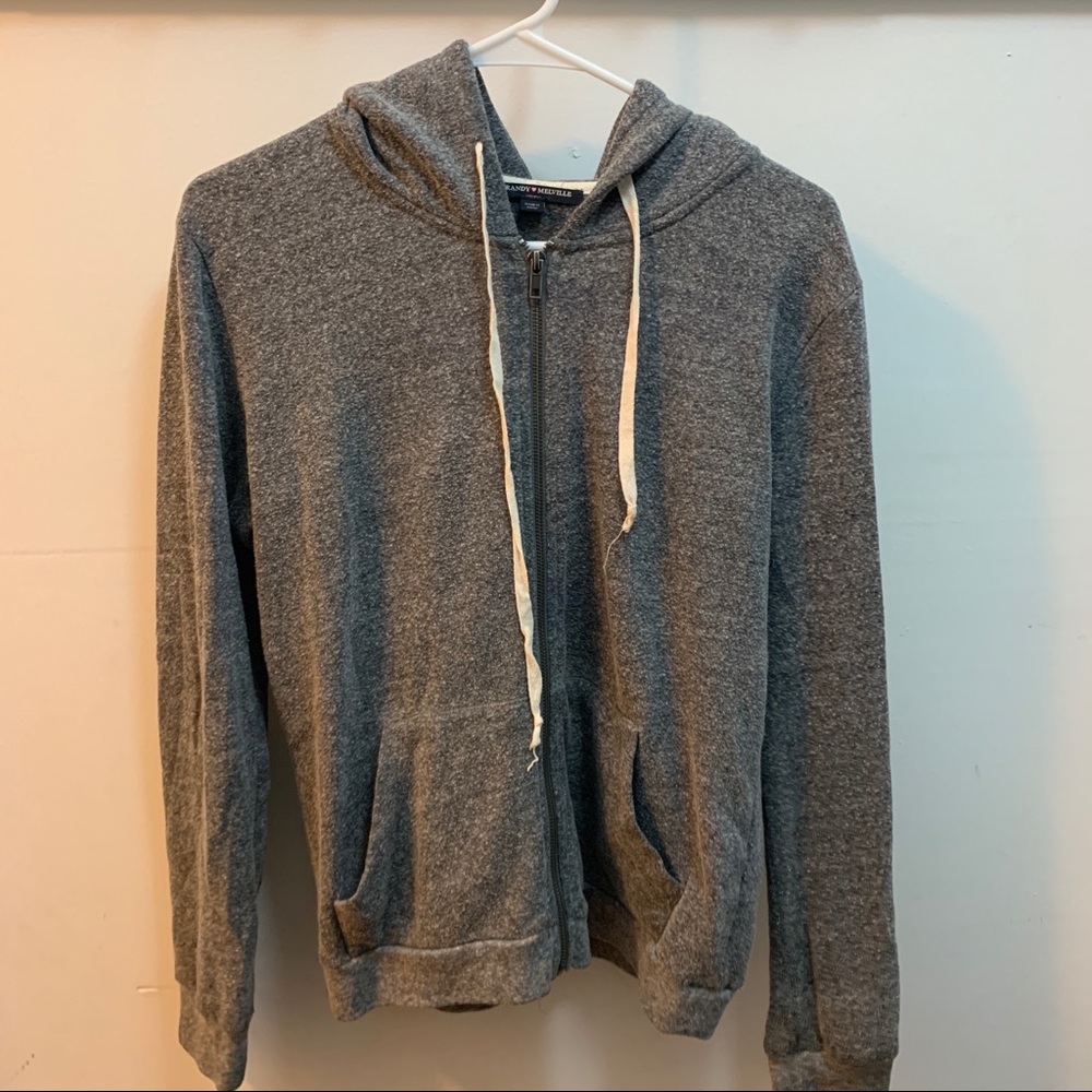 Brandy Melville grey hooded zip up